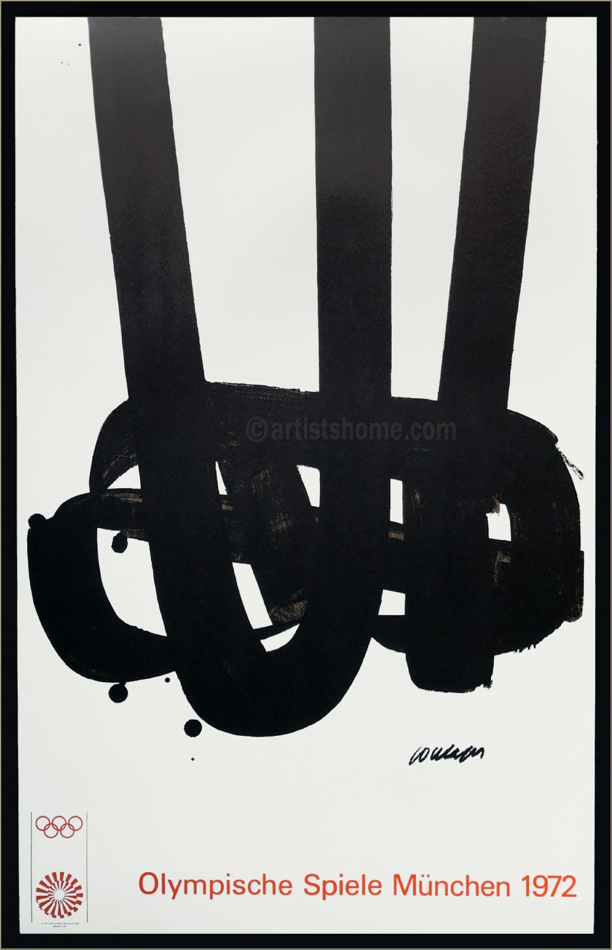 Null Pierre Soulage (after), Poster JO Munich, 1972, Poster paper, Dimension 36 &hellip;