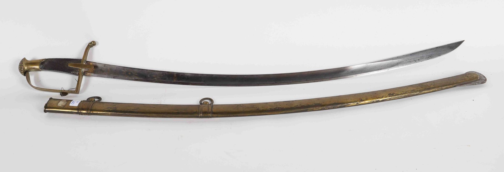 Null Light Cavalry saber. Brass mounting with a branch. Rectangular mounts. Fusé&hellip;
