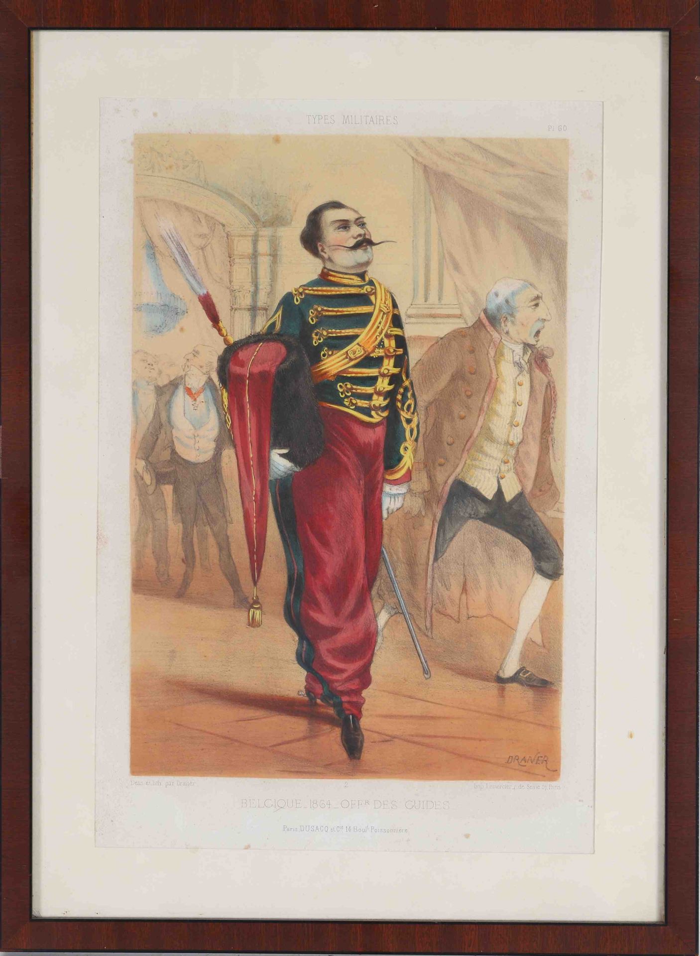 Null DRANER Jules Renard (1833-1926) 

Lithographie polychrome, caricature d'un &hellip;