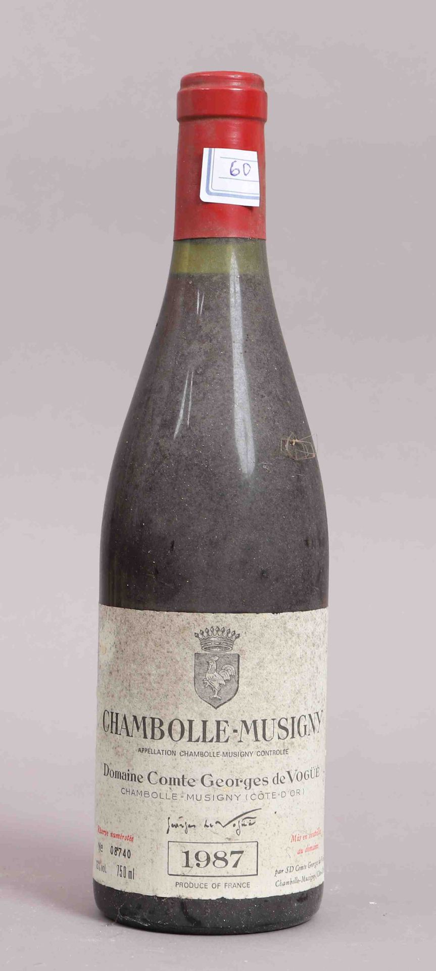 Null Chambolle-Musigny (x1) 
Domäne Graf Georges de Vogue .
1987 
0,75L