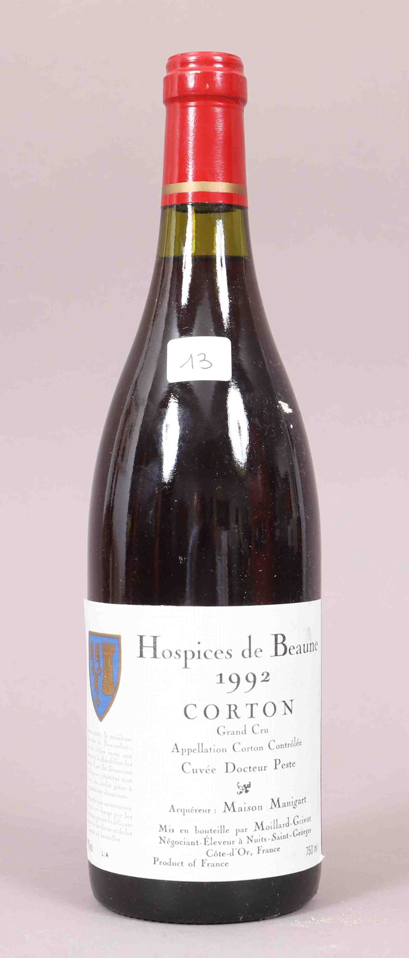 Null Hospices de Beaune (x1) 
Corton GC 
Cuvée Docteur Peste 
1992 
0,75L