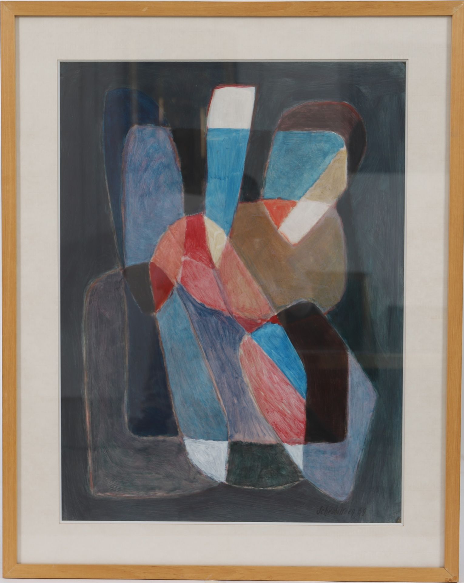 Null SCHROBILTGEN 保罗 (1923-1980) 
比利时画家。 
纸上油彩，玻璃框内。 
右下方有签名和日期69。 
出处：卢森堡私人银行收藏&hellip;