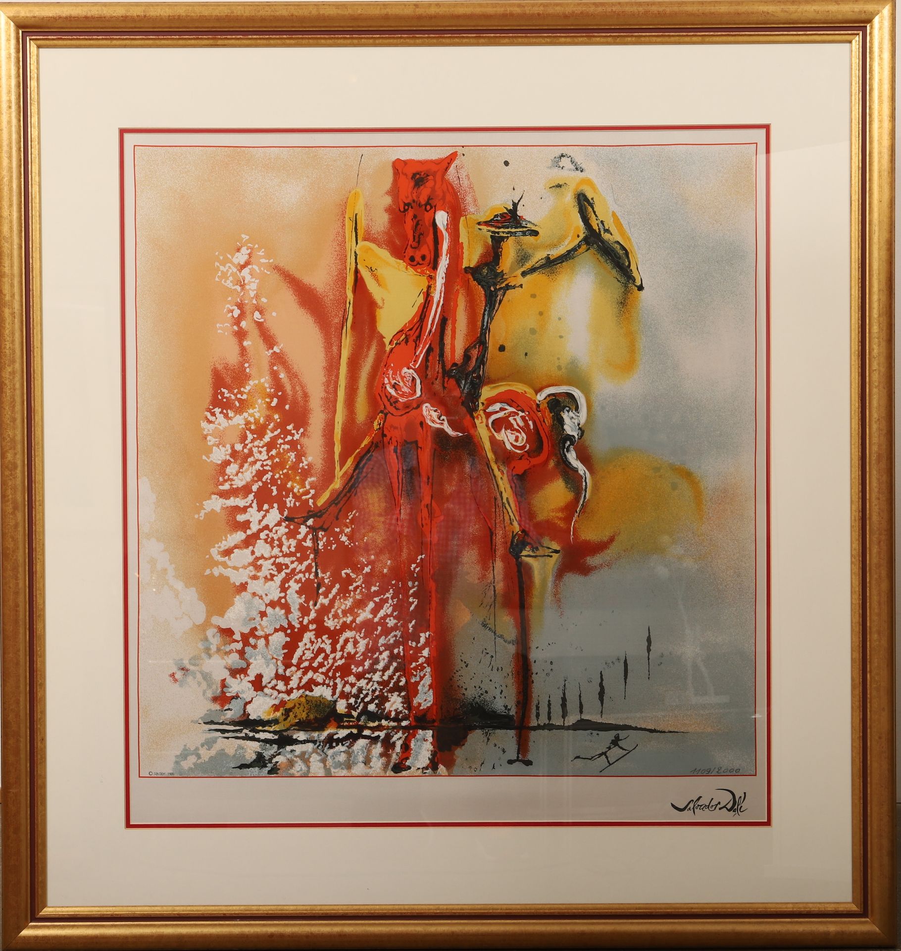 Null Salvadore Dali "The Middle-Aged Knight 
Serigraphy on pure silk. Limited ed&hellip;