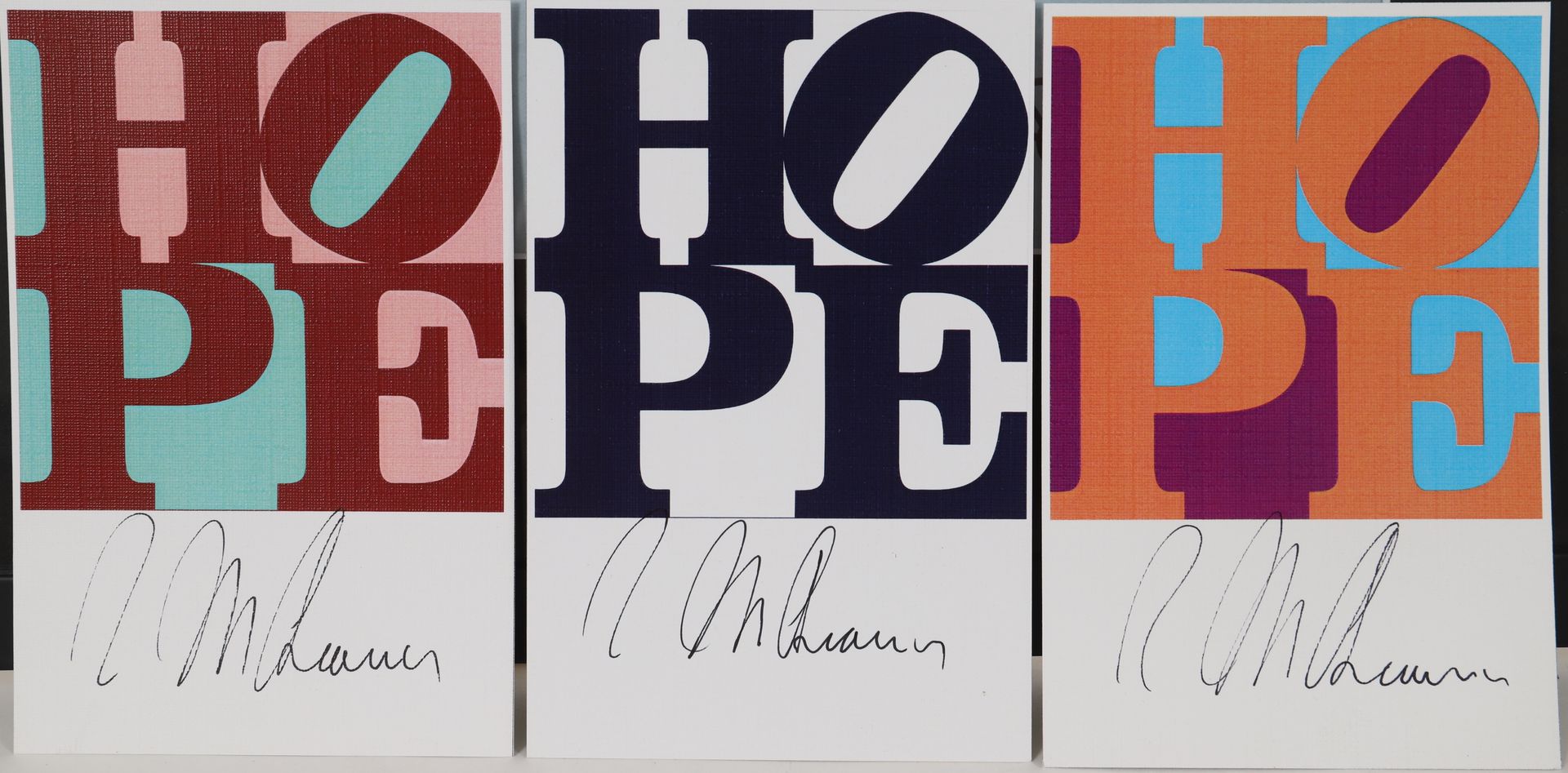 Null Robert INDIANA (1928-2018) d'aprés 
HOPE 
Ensemble de 3 Cartes du Indianapo&hellip;
