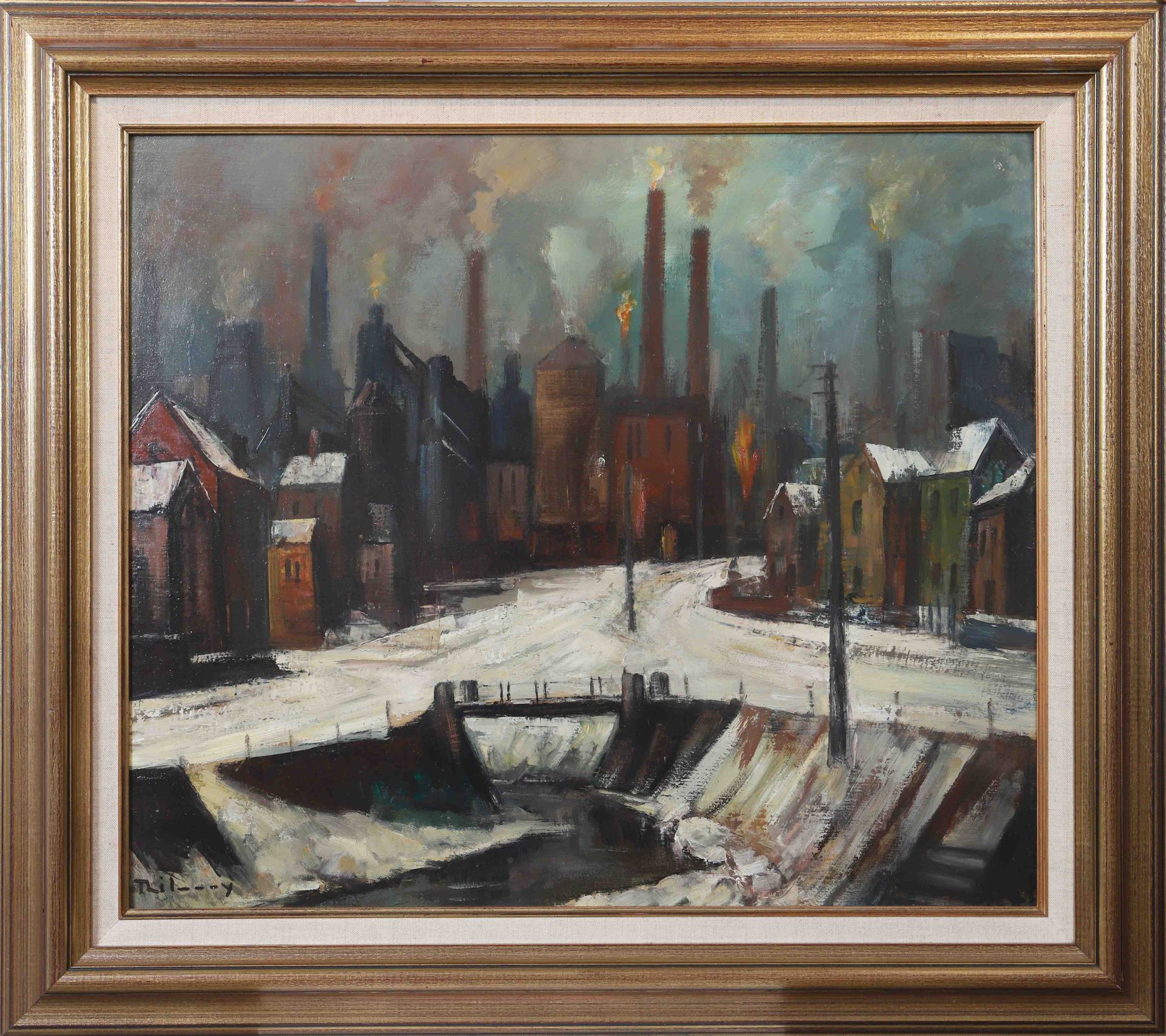 Null Jean-Pierre THILMANY (1904-1996) 
"High furnaces". 
Oil on canvas, signed l&hellip;