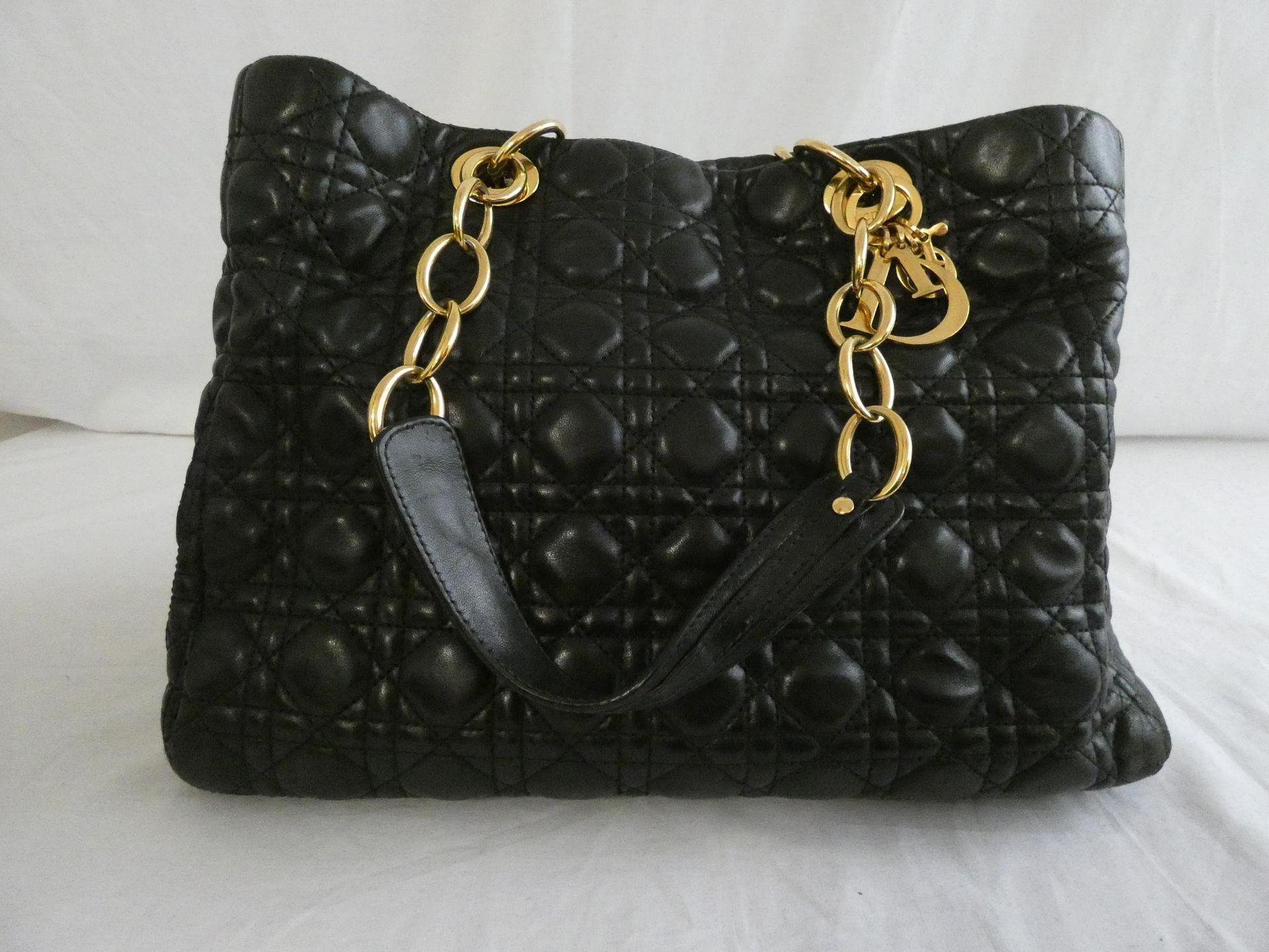 Null 
	Christian DIOR year 2010

Bag 'Lady Dior' 35cm in black lambskin leather &hellip;