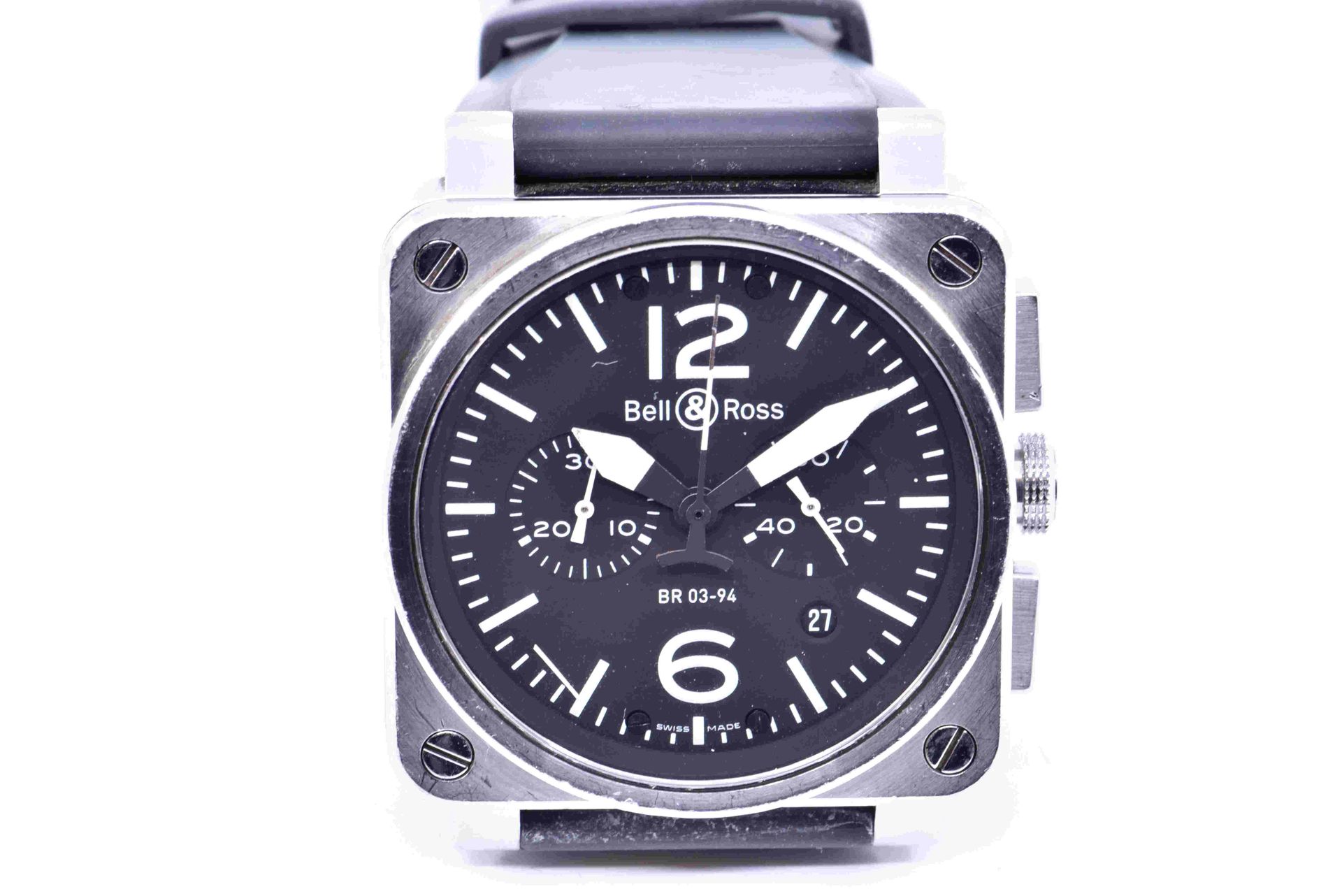 Null 
BELL ROSS


	BR 03-94-S07809

Extra breiter Armband-Chronograph aus Stahl.&hellip;