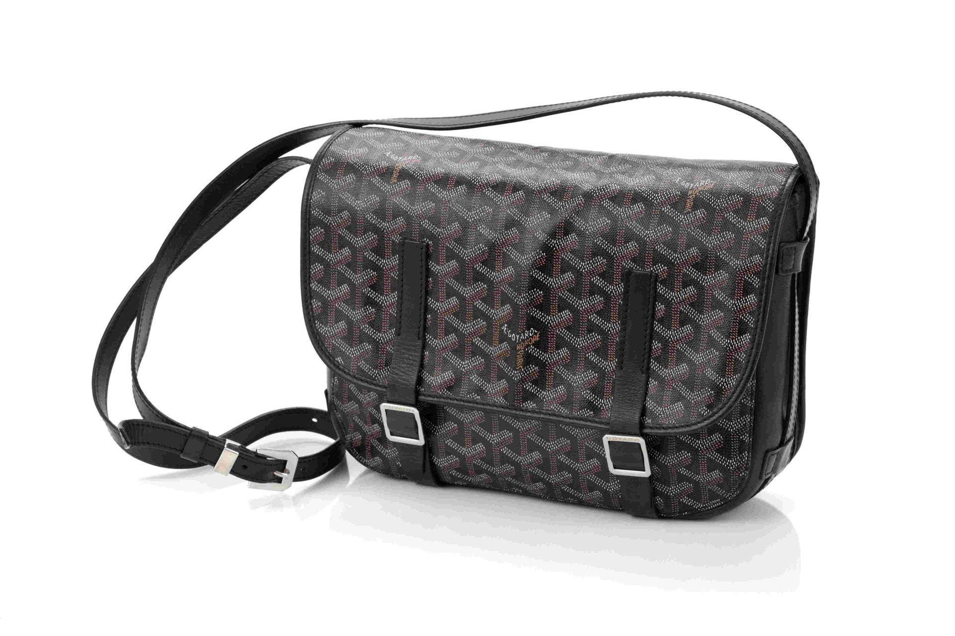 Null 
	GOYARD

	Year 2017

Bag 'Belvedere' 28 cm in black goyardine and leather &hellip;