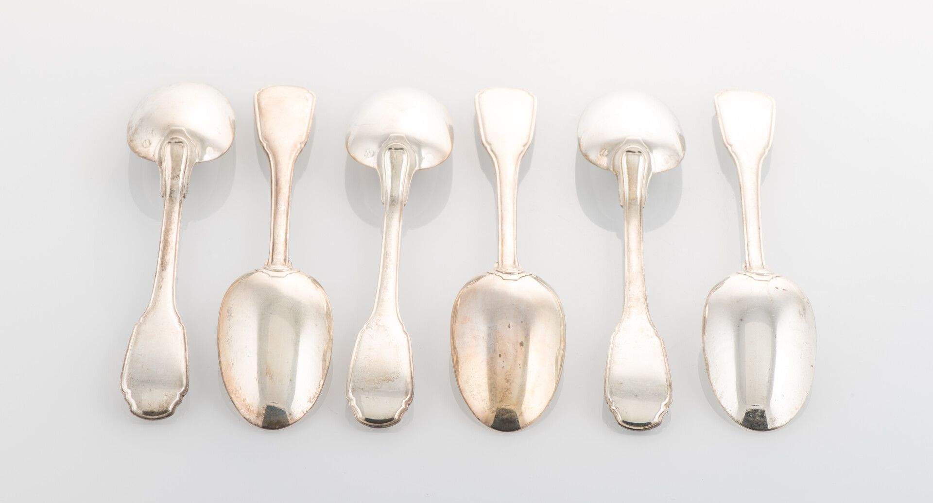 Null Set of 6 silver spoons, Minerve hallmark, silversmith : Hénin et Cie (Total&hellip;