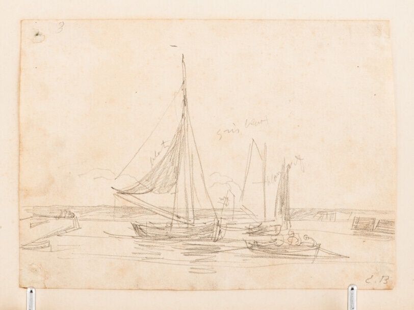 Null 欧仁-布丁 (1824-1898)

高大的船只和海湾中的小船，约1854-1860年

纸上铅笔。

右下角的Monogram。

颜色的指示。

&hellip;