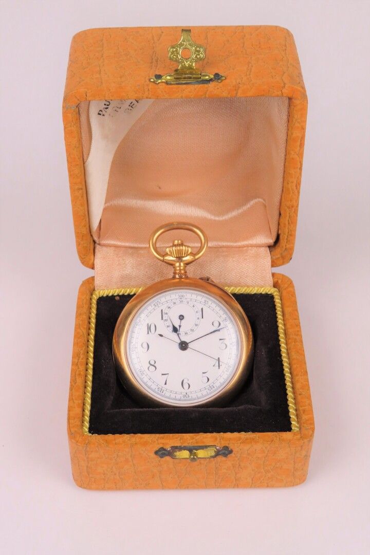 Null Reloj de bolsillo en oro amarillo de 750 milésimas, estampado con cabeza de&hellip;