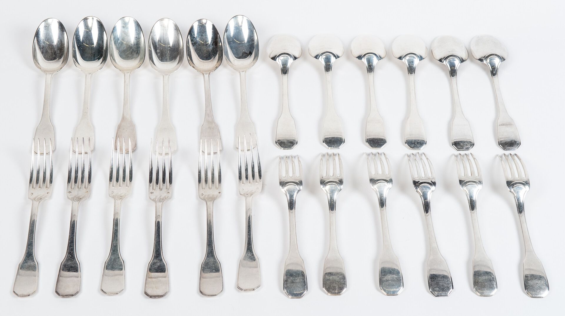 Null Set of 12 large silver cutlery Minerve hallmark, uniplat model. Goldsmith :&hellip;