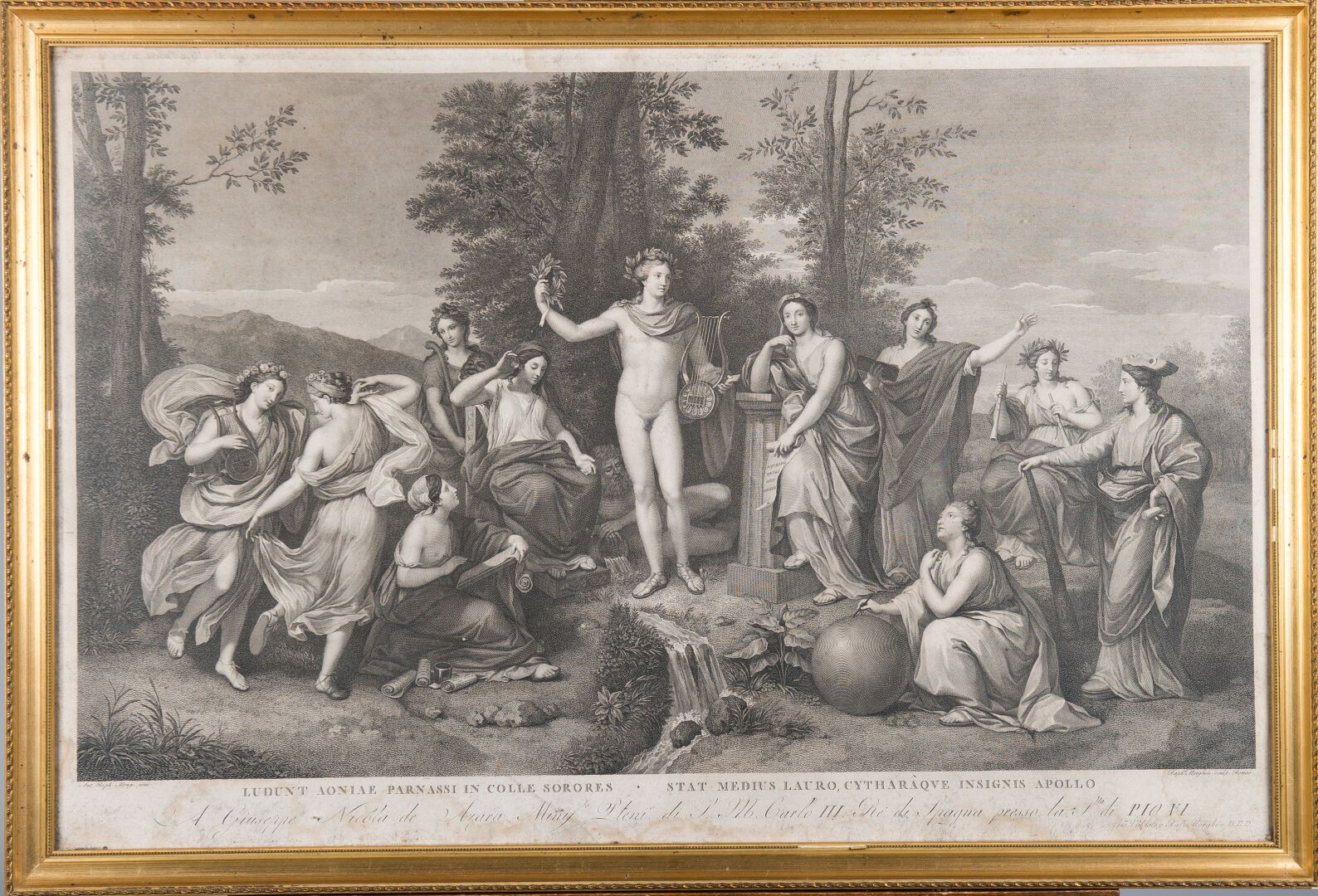 Null D'après Anton Raphaël MENGS (1728-1779). Le Parnasse, titré "Ludunt Aoniae &hellip;
