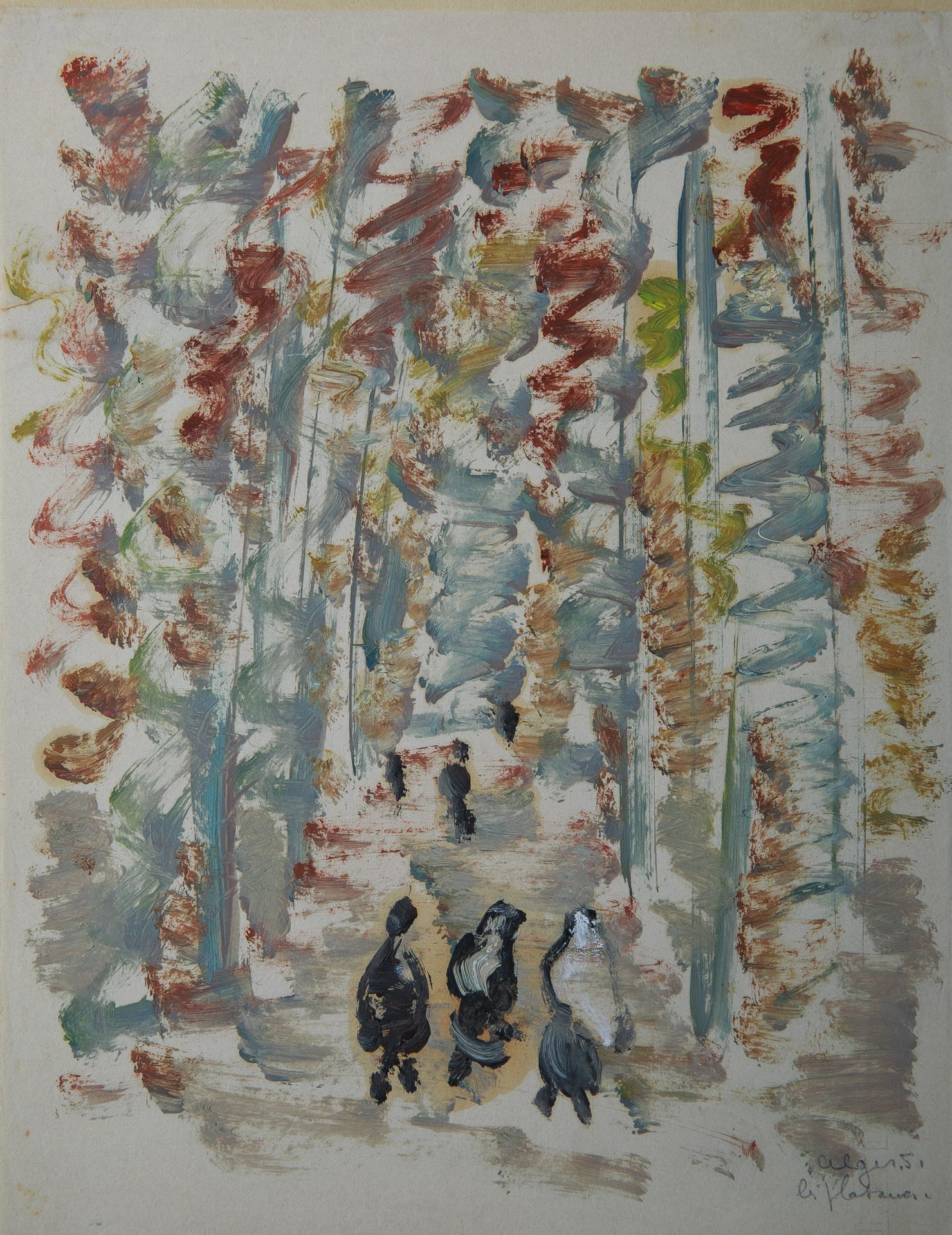Null 皮埃尔-普鲁沃斯特 (1921- 2008)

托盘

纸上水粉画，17 x 21厘米，SBD和定位和日期1952年