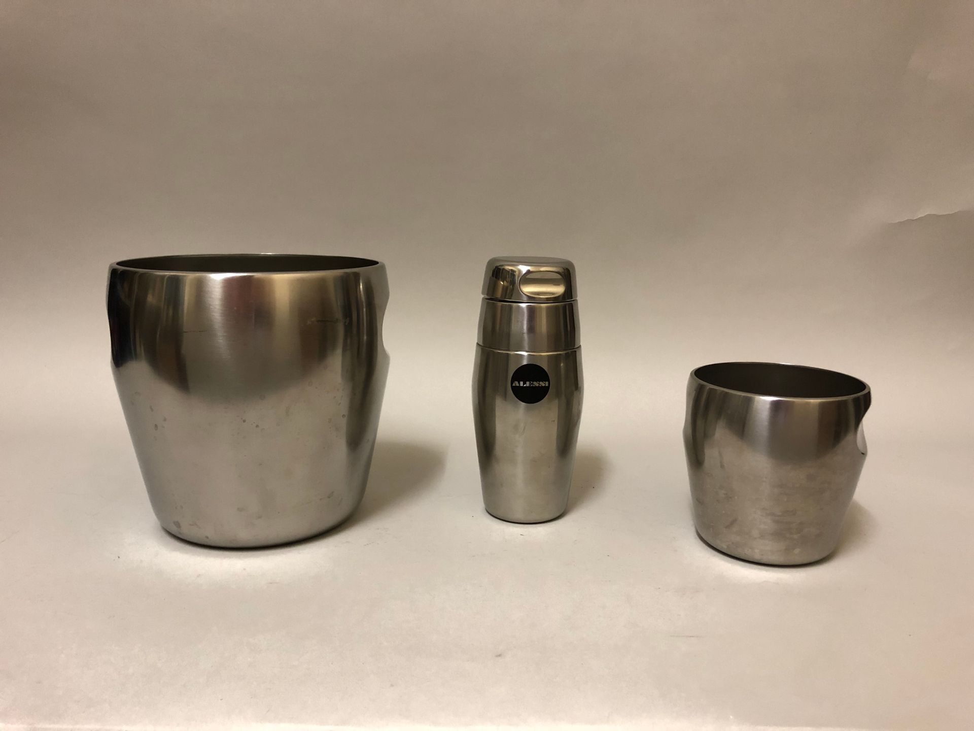 Null Silver plated set including a SHAKER and two ice buckets.