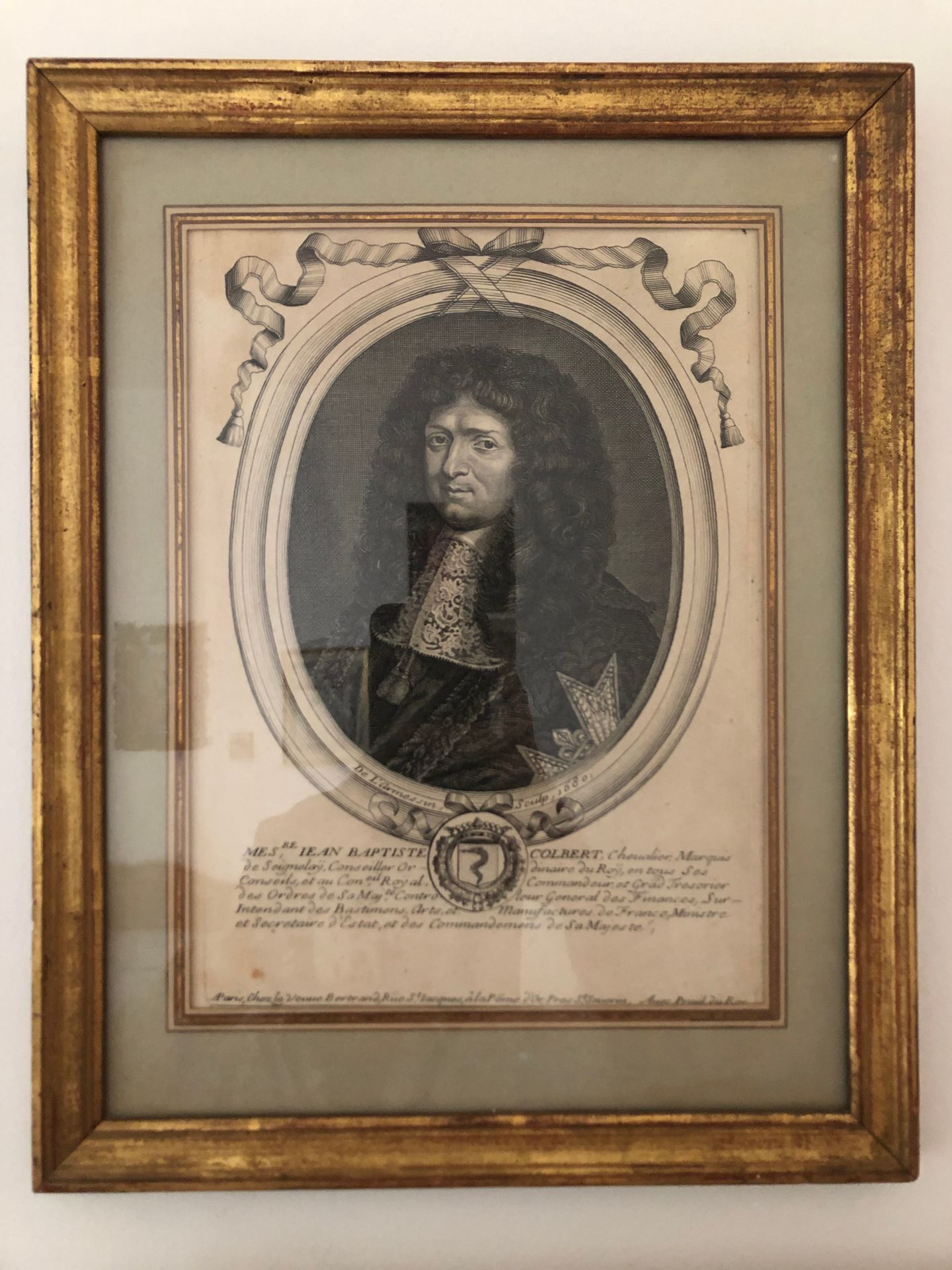 Null Ecole du XVIIIème siècle. Portrait de Colbert. Eau-forte. Vue : 24 x 17 (ca&hellip;