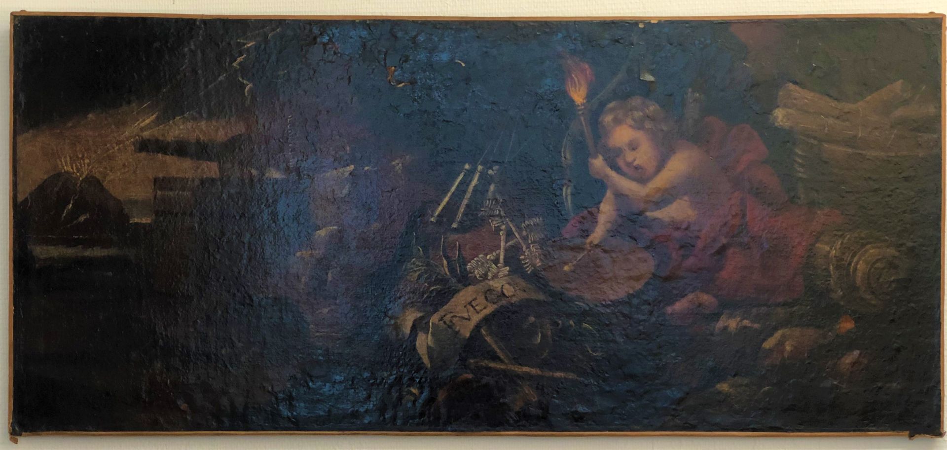 Null 
十八世纪末至十九世纪初的西班牙学校，火的寓意。布面油画，56 x 125厘米 




(事故和缺失的油漆)