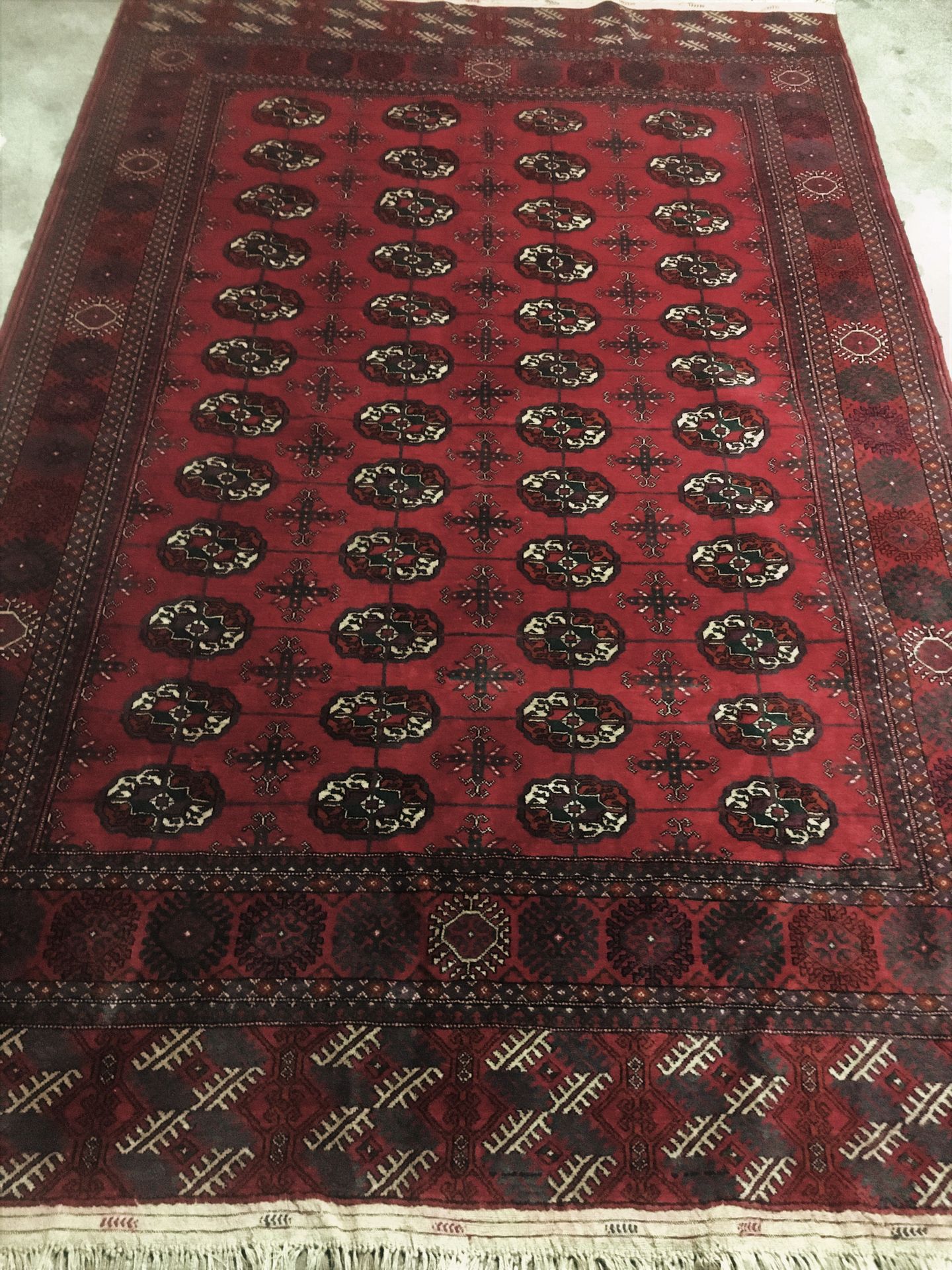 Null Bukhara carpet (Russian) weft, warp and wool velvet, brick field decorated &hellip;