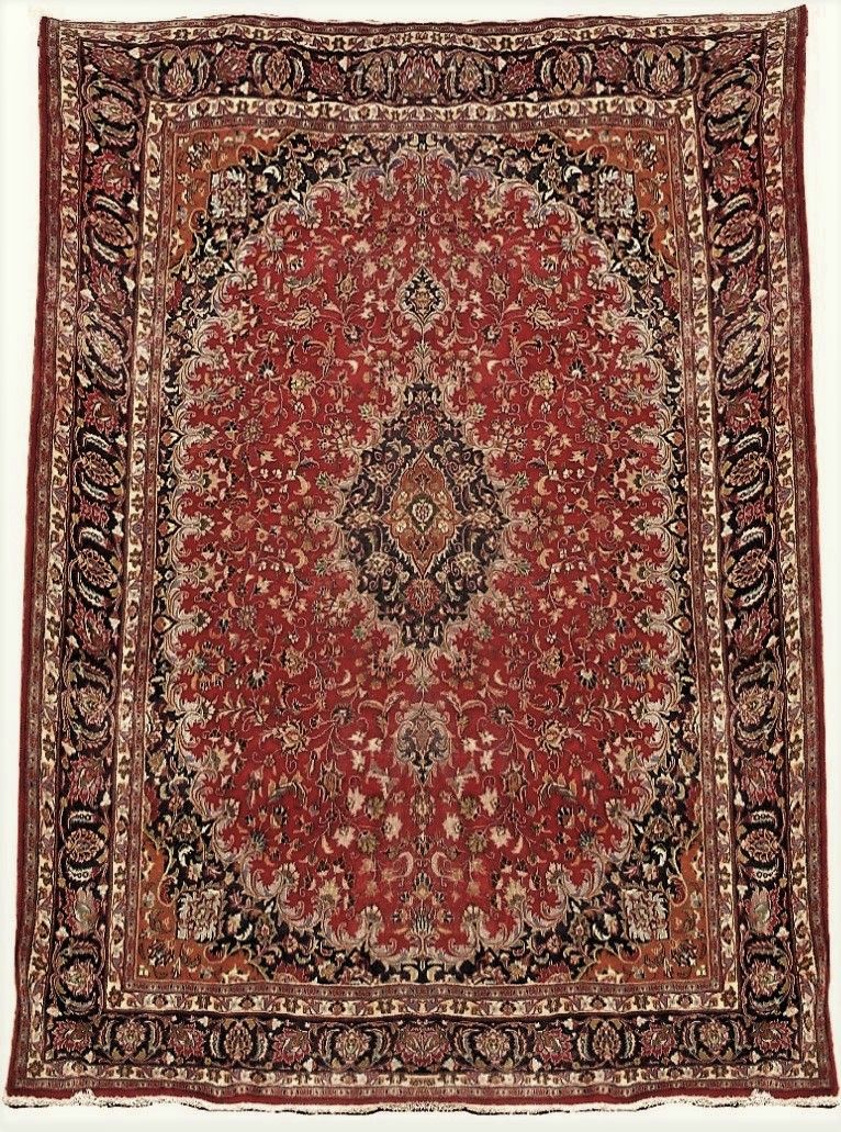 Null Large Kechan carpet (Persia) center Iran, cotton weft and warp, wool velvet&hellip;