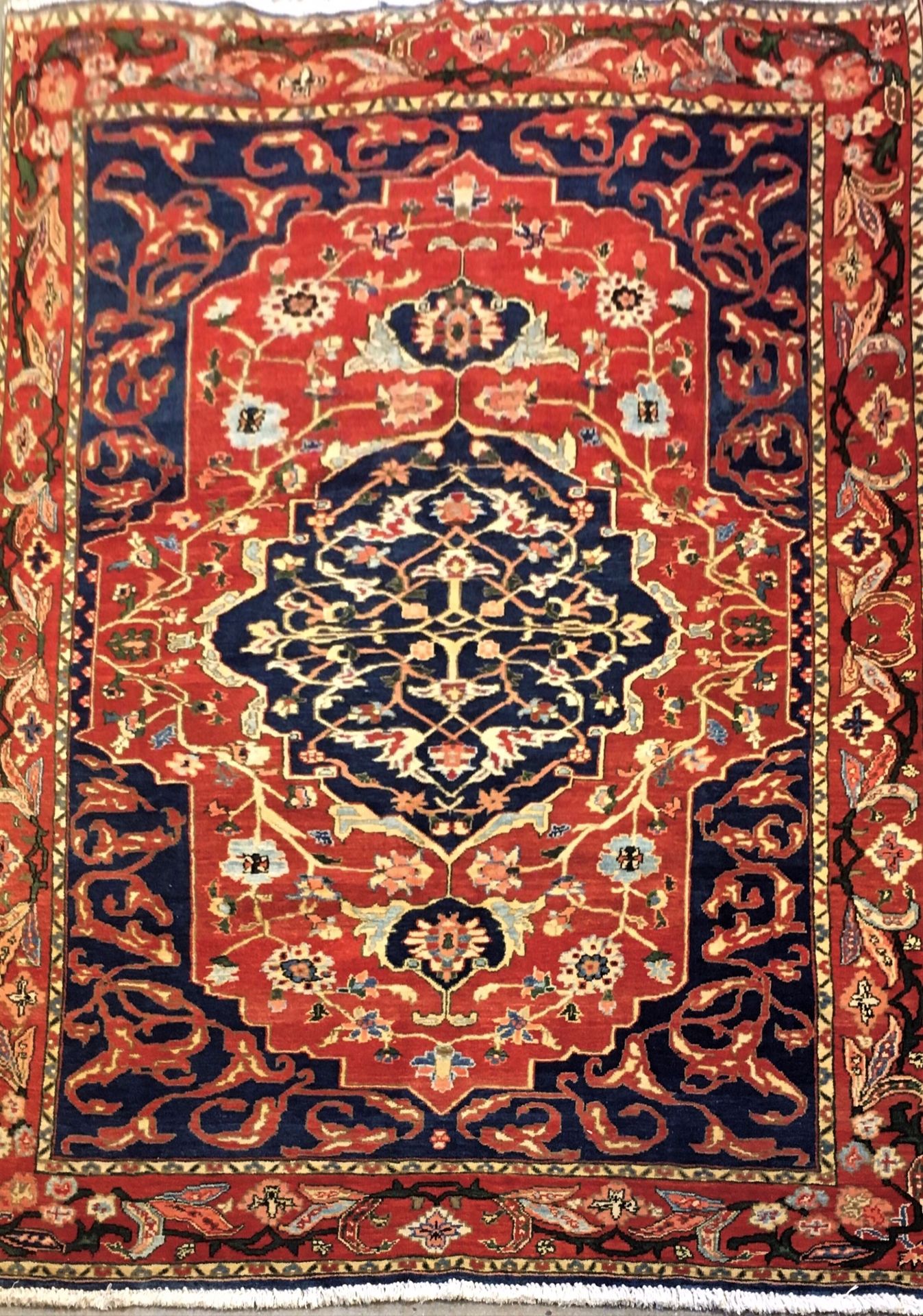 Null Grand Tapis Azari (Turquie) trame et chaine en coton, velours en laine, à d&hellip;