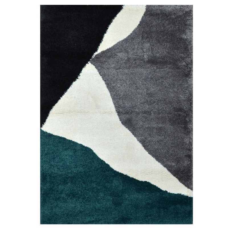 Null Tappeto moderno in lana intrecciata con disegno astratto. 170 x 120 cm.