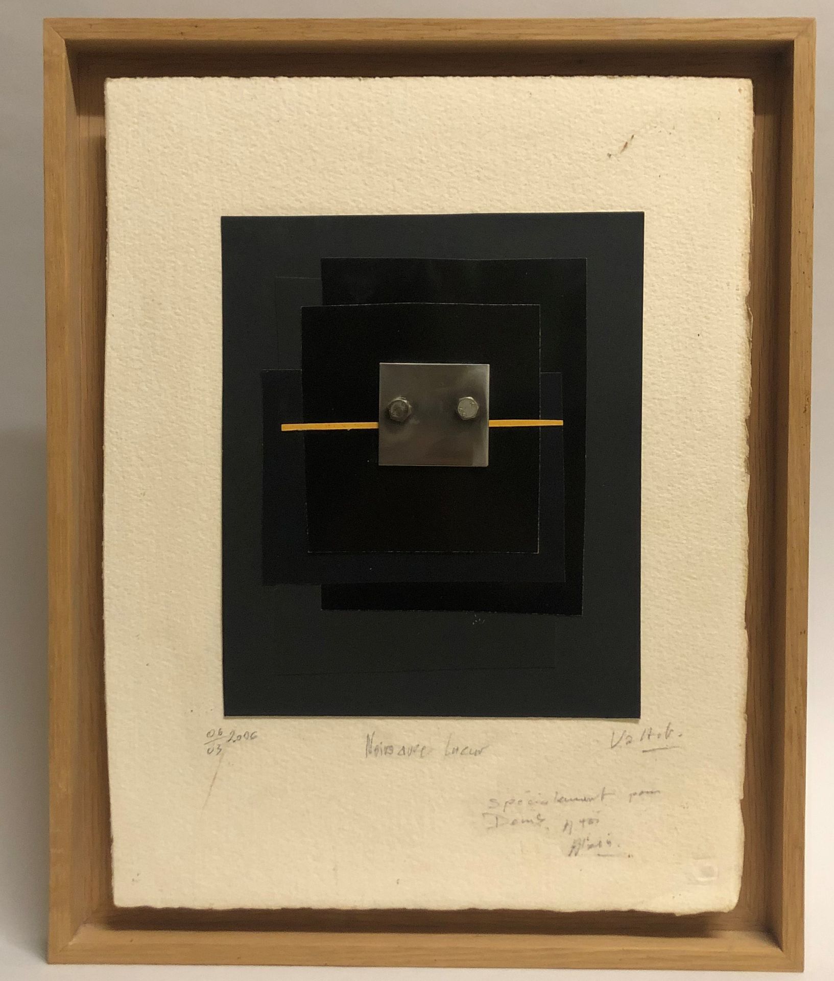 Null Alain VALTAT (Né en 1943), Noirs avec lueur. Encre, inox et fer sur papier.&hellip;