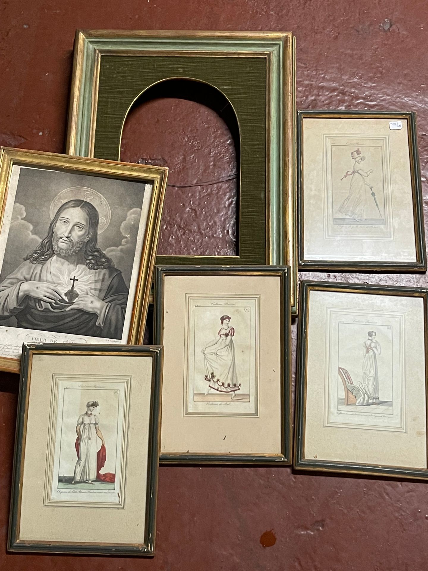 Null Lot of framed pieces: fashion prints and frame
