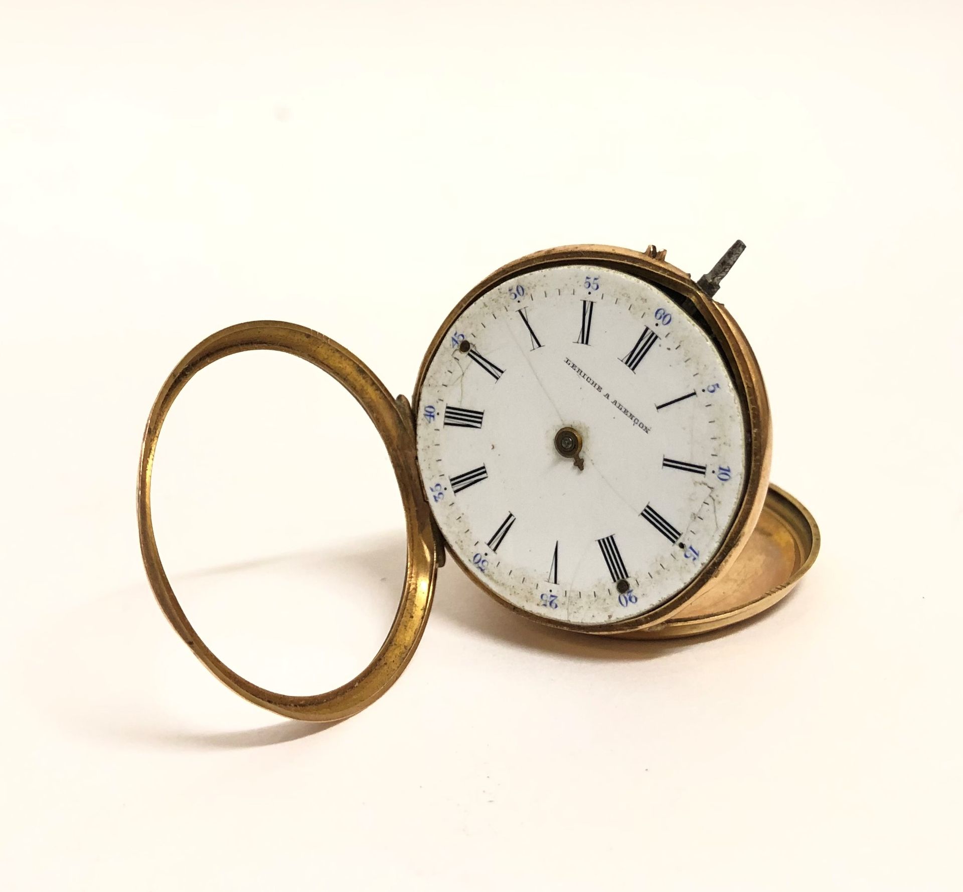 Null 
Leriche in Alençon. Gold and gilt metal pocket watch (as is)
