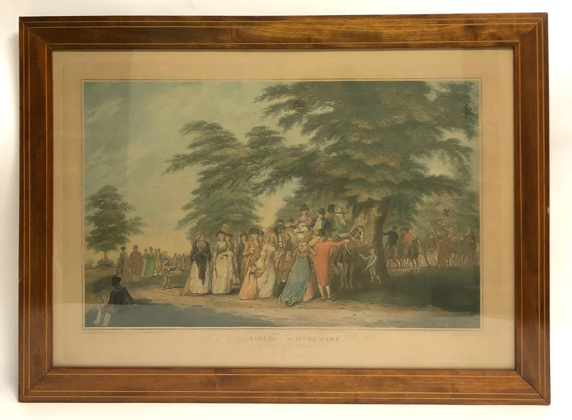Null TWO ENGRAVINGS after Edward Dayes (1763-1804): 

- "An airing in Hyde Park"&hellip;