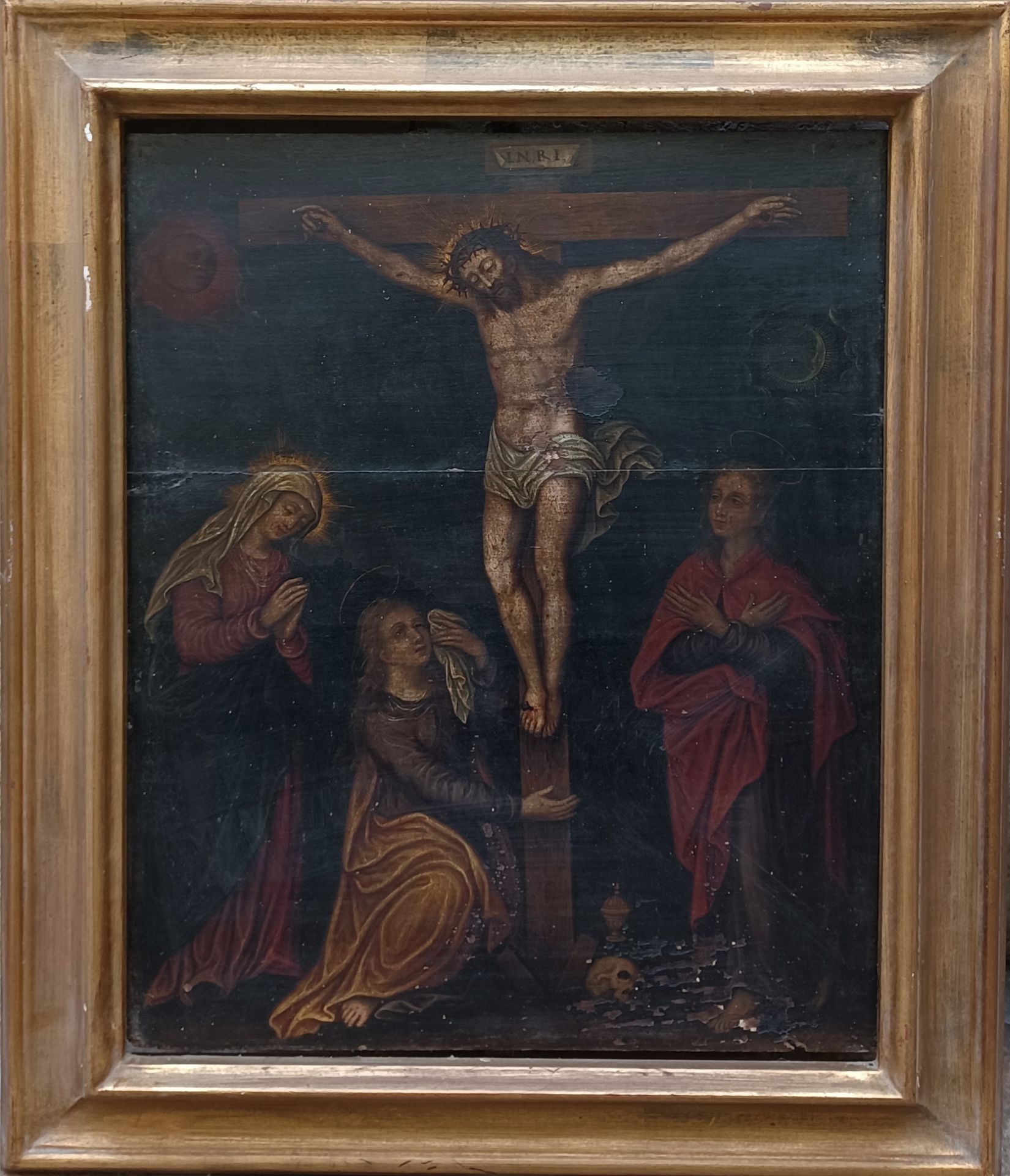 Null SCUOLA DI FLEMISH 1600 circa, Cristo sul Golgota circondato dalla Vergine M&hellip;