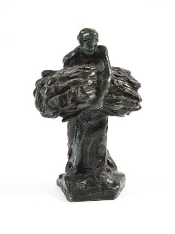 Null Aimé-Jules DALOU (1838-1902). The binder of faggots. Sculpture in bronze wi&hellip;