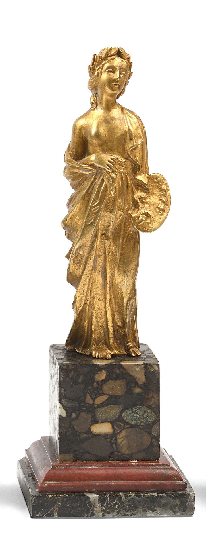Null Sculpture en bronze doré représentant l’allégorie de la Peinture.
XVIIIe.
S&hellip;