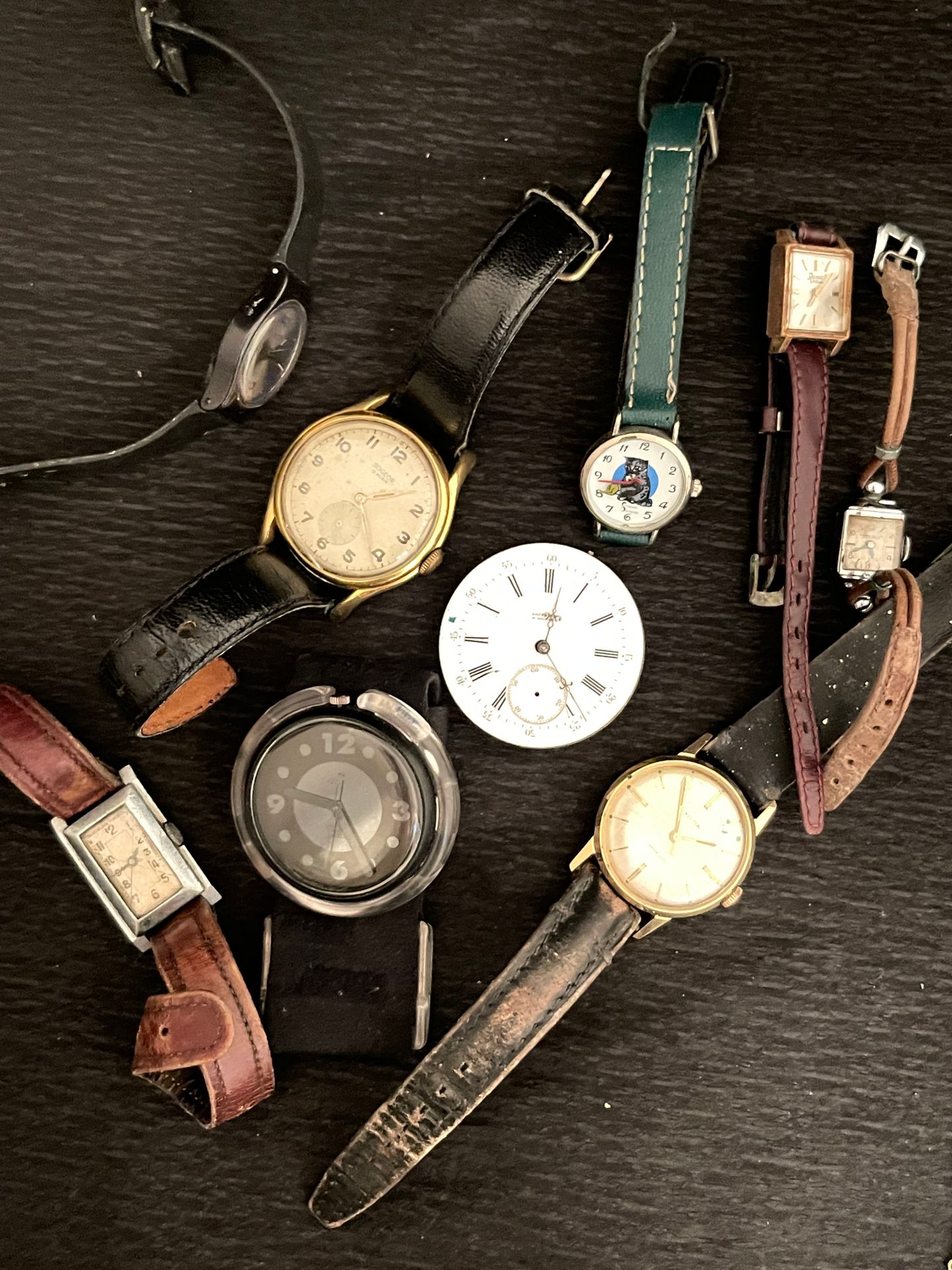Null 一批不同的手表，包括Swatch, SOGEOR, KELTON。(原样)