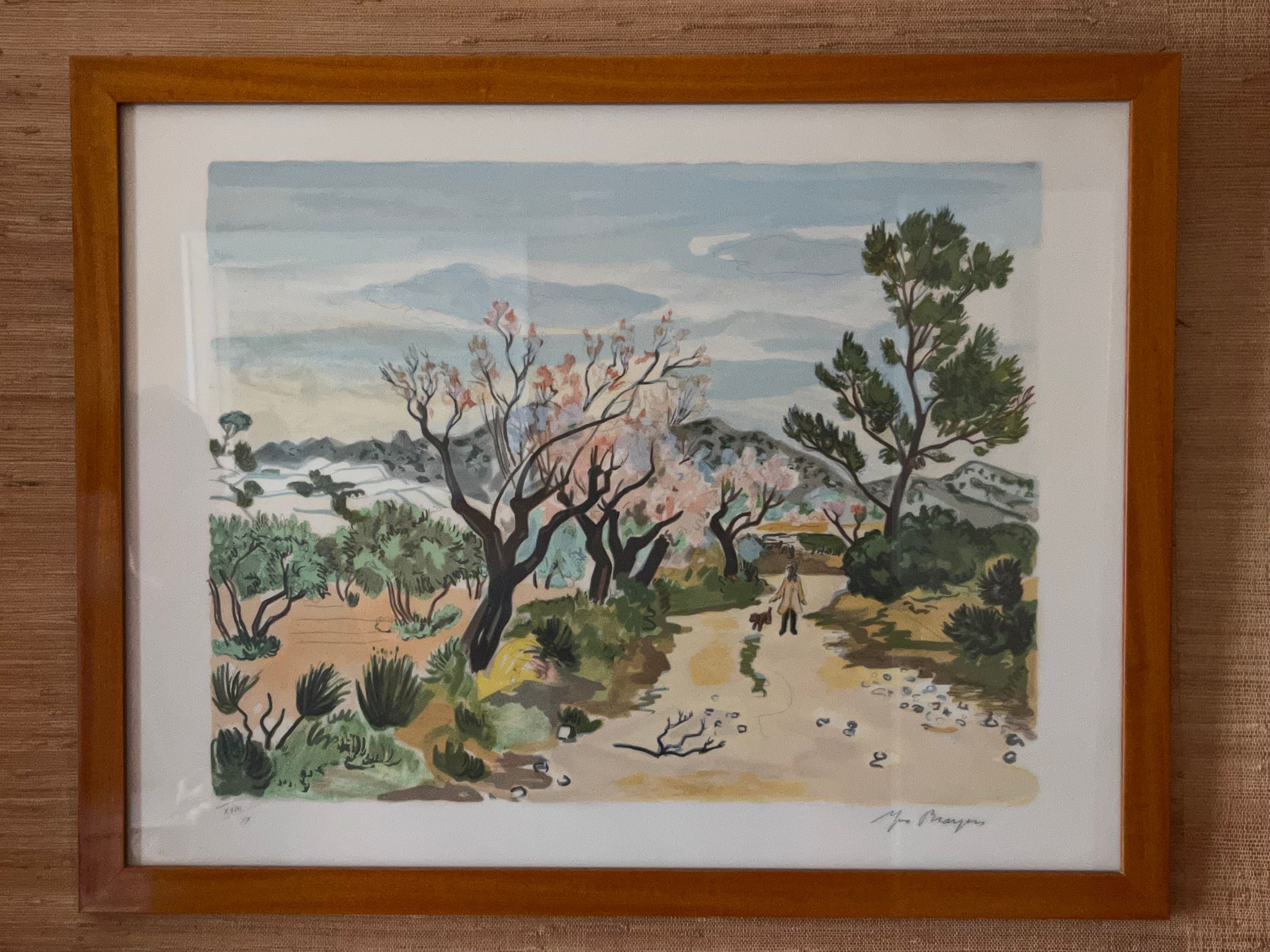 Null Yves BRAYER (1907-1990). Walk in the alpilles. Lithograph signed lower righ&hellip;