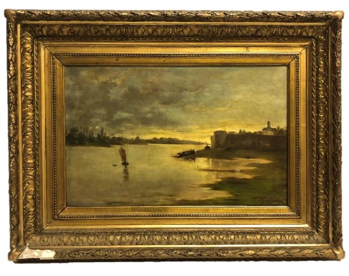 Null Leon Bernard EYMIEU. Seaside landscape, oil on canvas, signed lower right (&hellip;