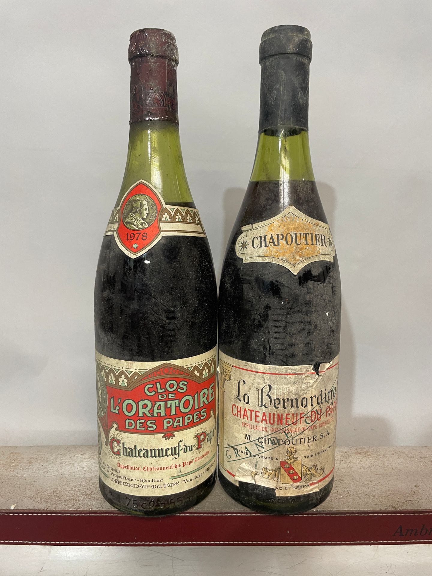 Null 2瓶CHATEAUNEUF du PAPE：1瓶Clos de L'ORATOIRE 1978和1瓶La Bernardine - CHAPOUTIE&hellip;