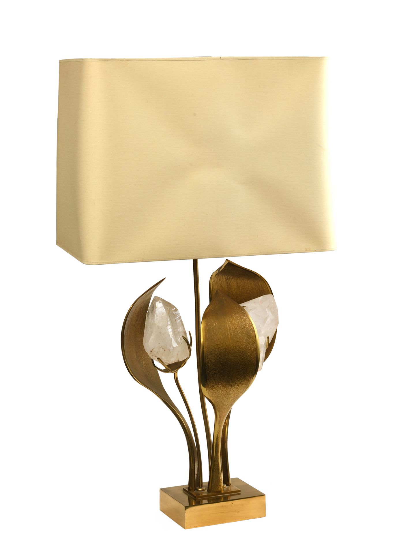 Null Willy DARO (XX-XXI). Lampe de bureau en bronze et laiton doré, quartz. Sign&hellip;