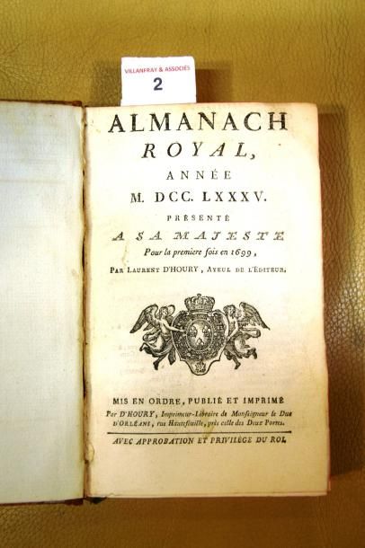 Null [ALMANACH] - Almanach Royal, Année 1785 présenté à sa Majesté pour sa premi&hellip;