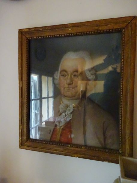 Null Ecole FRANCAISE du XVIII ème, Portrait d’un gentilhomme âgé, Pastel.