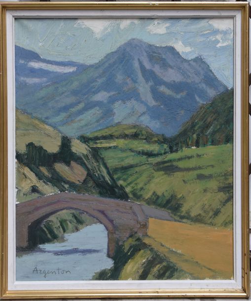 Null Roger ARGENTON (1908-1990), Paysage Pyrénéen, 1980, huile sur toile, signée&hellip;