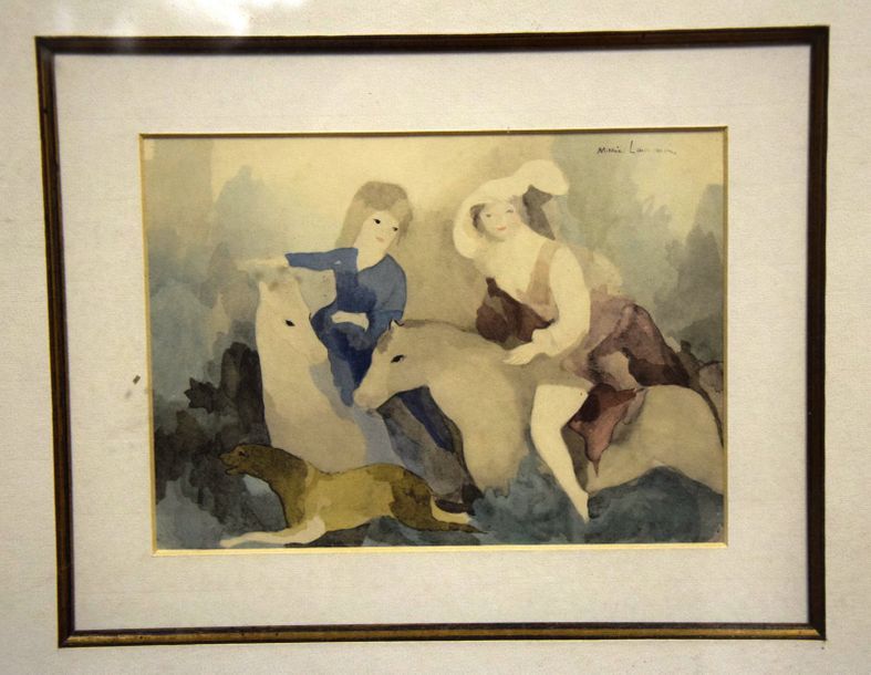 Null D'après Marie LAURENCIN (1885-1956), deux femmes sur des chevaux, reproduct&hellip;