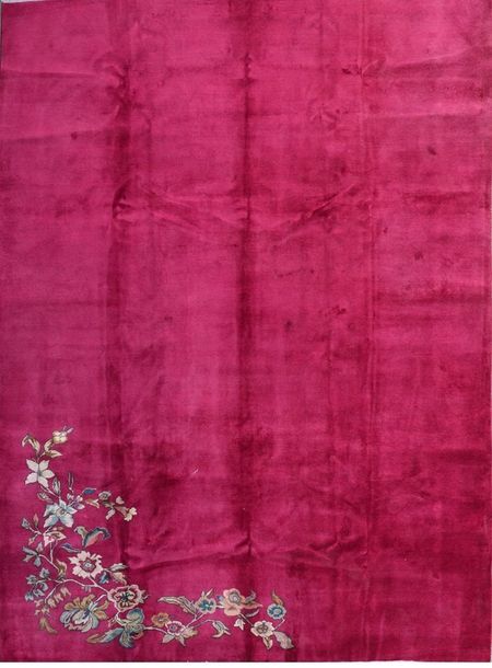 Null TAPIS Tabriz moderne à fond rose à décor de branchages fleuries. XX ème. 35&hellip;