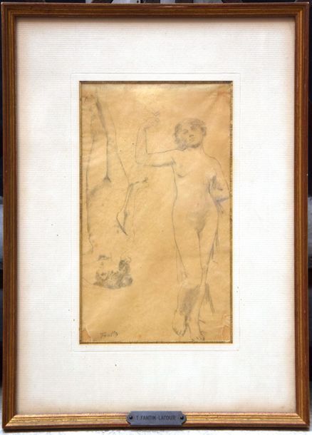 Null Henri FANTIN-LATOUR (1836-1904), Deux nus tête bêche, papier calque, cachet&hellip;