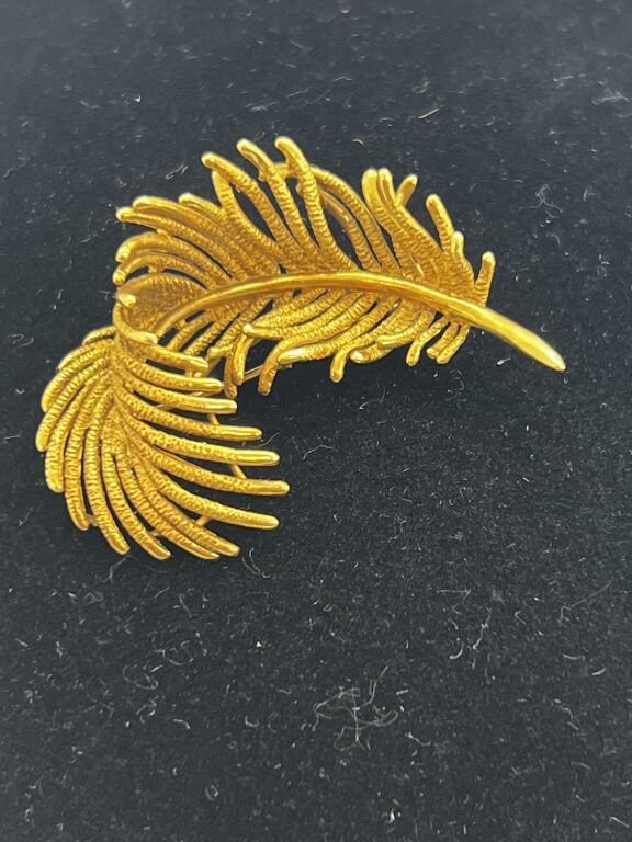 Null Feather brooch in yellow gold

weight : 7,6g