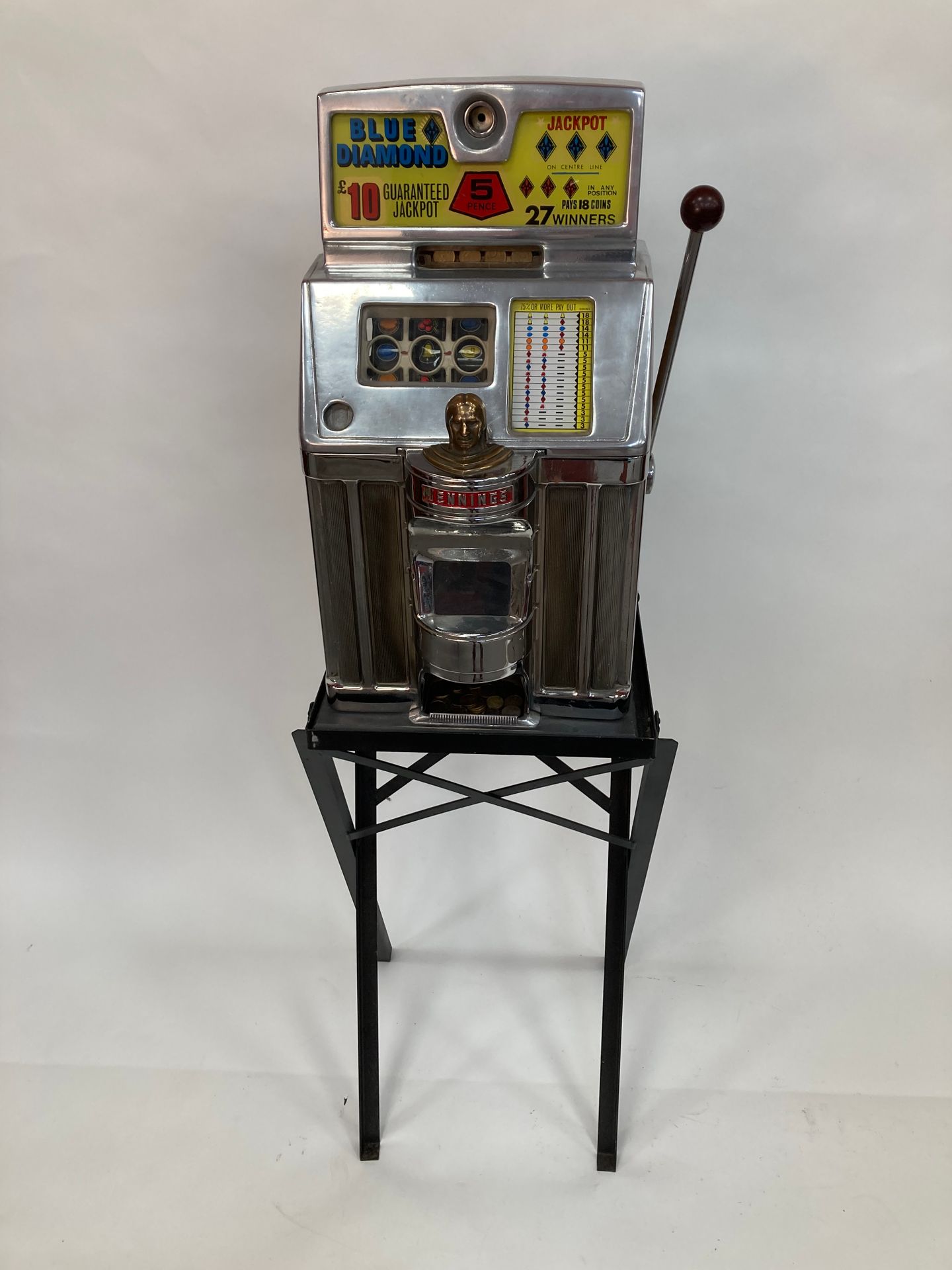 Null JENNINGS BLUE DIAMOND , amerikanischer Spielautomat um 1950, von Jennings, &hellip;