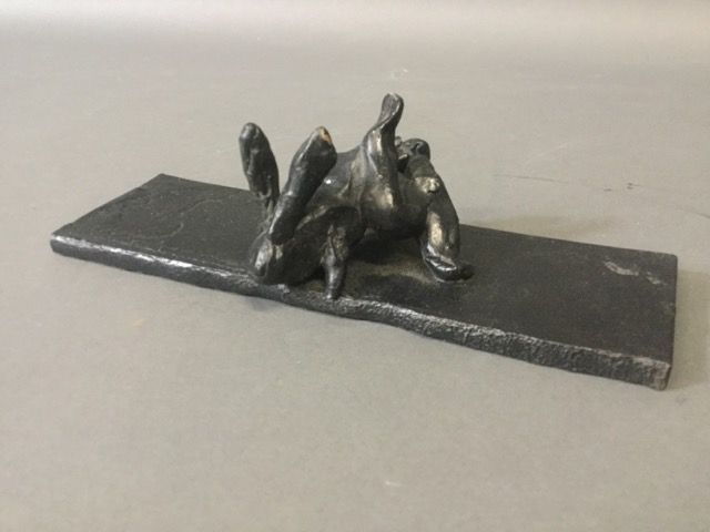 Null HERVELIN Patrick (1948), "petit lapin de garenne", Bronze, unter der Basis &hellip;