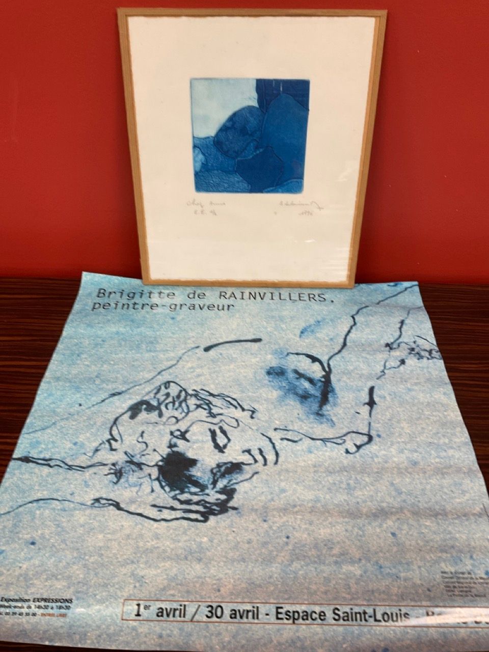 Null Brigitte de RAINVILLERS，石版画 "Chez Anne"，E.E.编号1/2，SBD和日期1996，尺寸12 x 12.5厘米。&hellip;