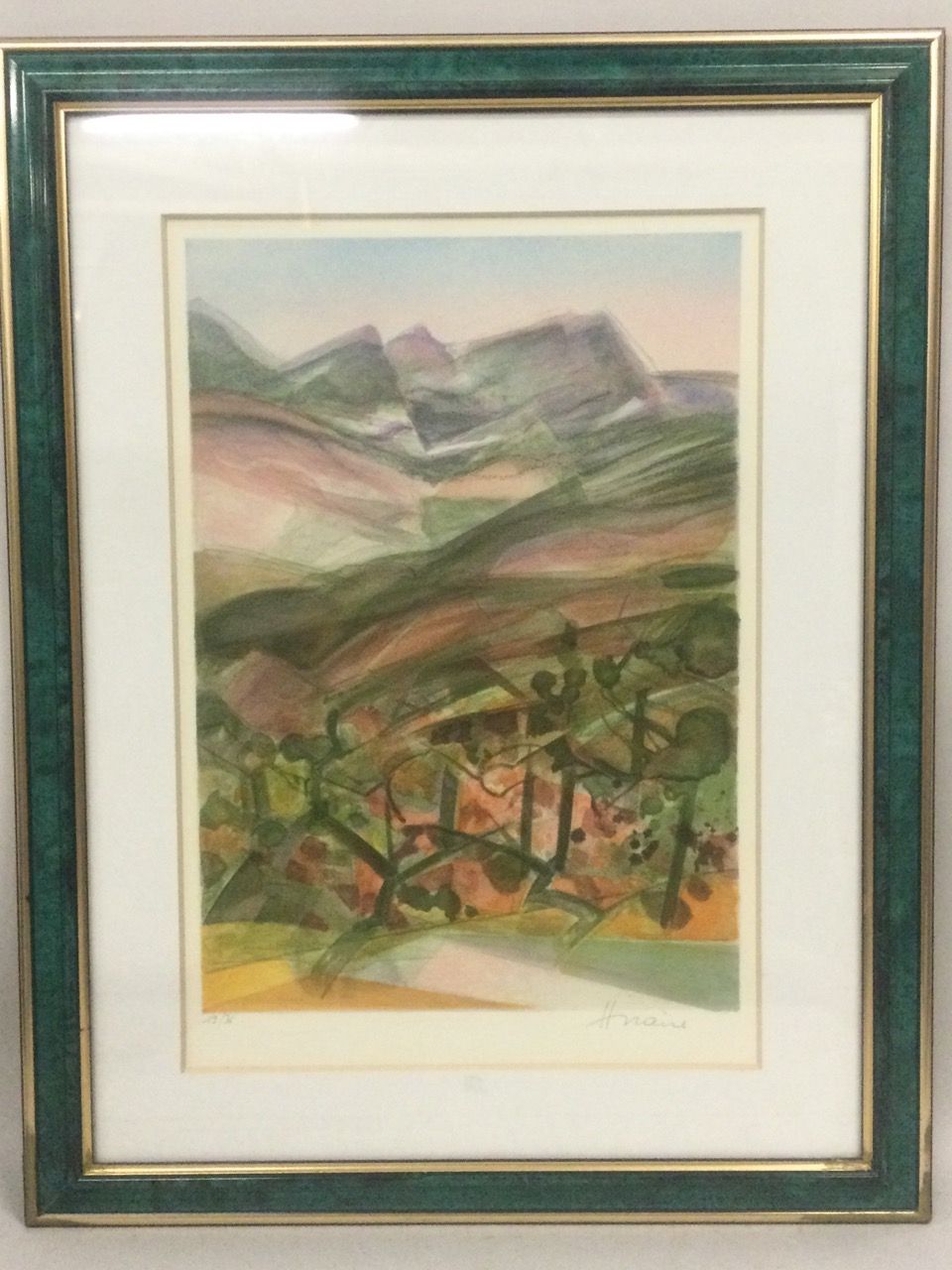 Null Camille HILAIRE (1916-2004)，山区风景，石版画，编号19/36，尺寸45 x 30厘米。