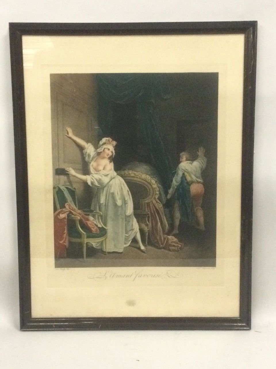 Null Alexandre CHAPONNIER (1753-1805)根据Louis BOILLY的作品，L'Amant favorisé，彩色雕刻，尺寸5&hellip;