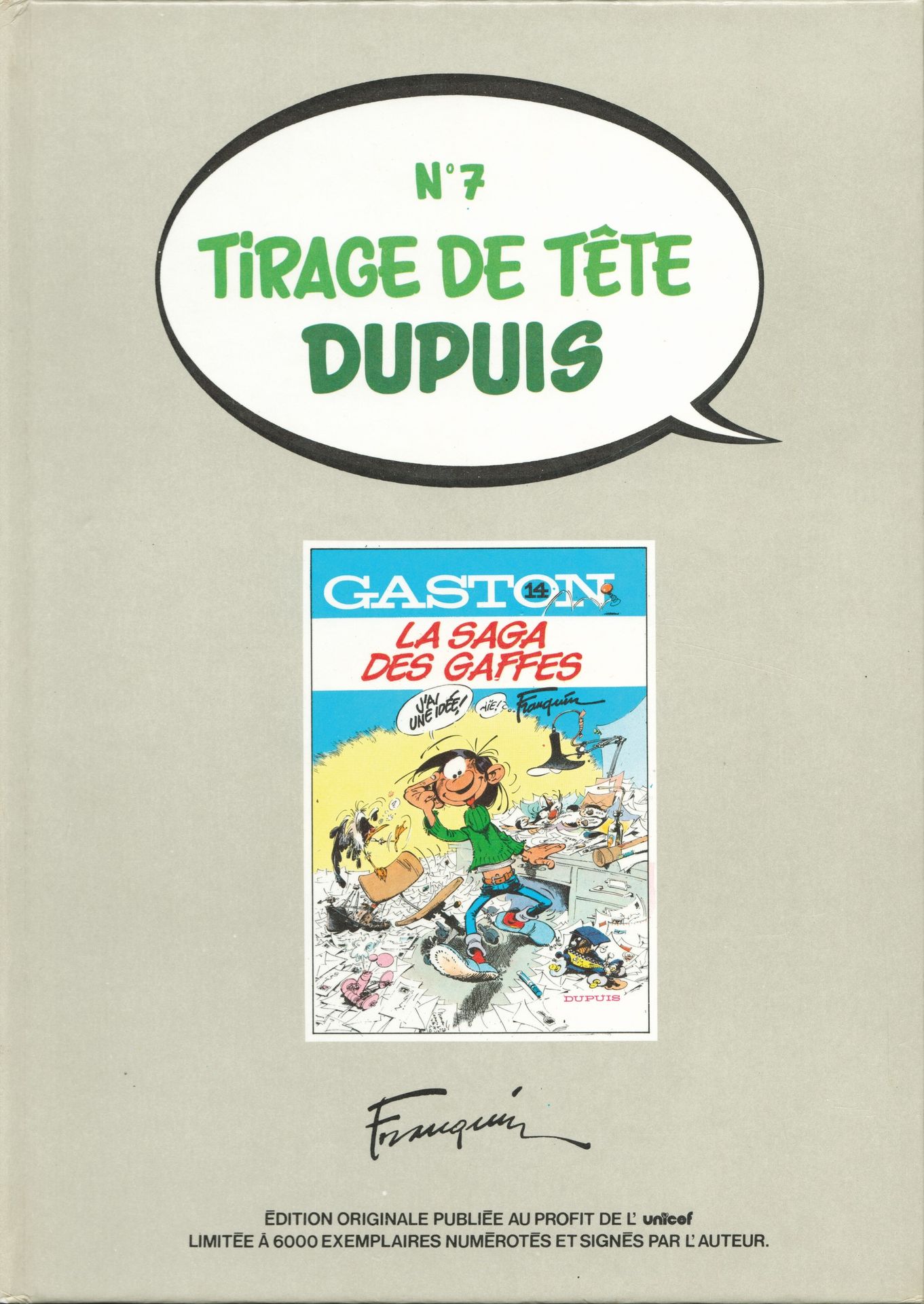 FRANQUIN Gaston. Volume 14: La saga des gaffes. Tirage de tête 6000 ex. N°/S. Co&hellip;
